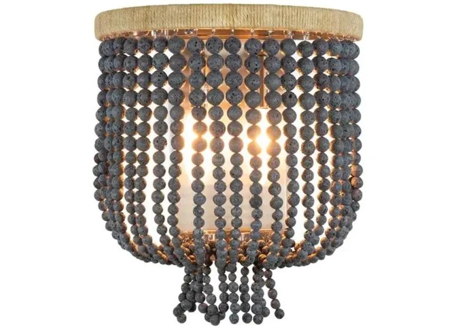 Milos Beaded Wall Sconce - Dark Denim - Regina Andrew - Black