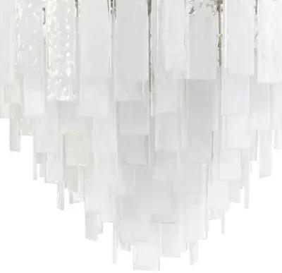 Glacier Glass Chandelier,Polished Nickel - Regina Andrew - Silver