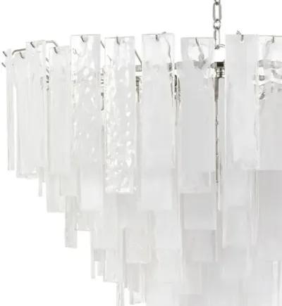 Glacier Glass Chandelier,Polished Nickel - Regina Andrew - Silver