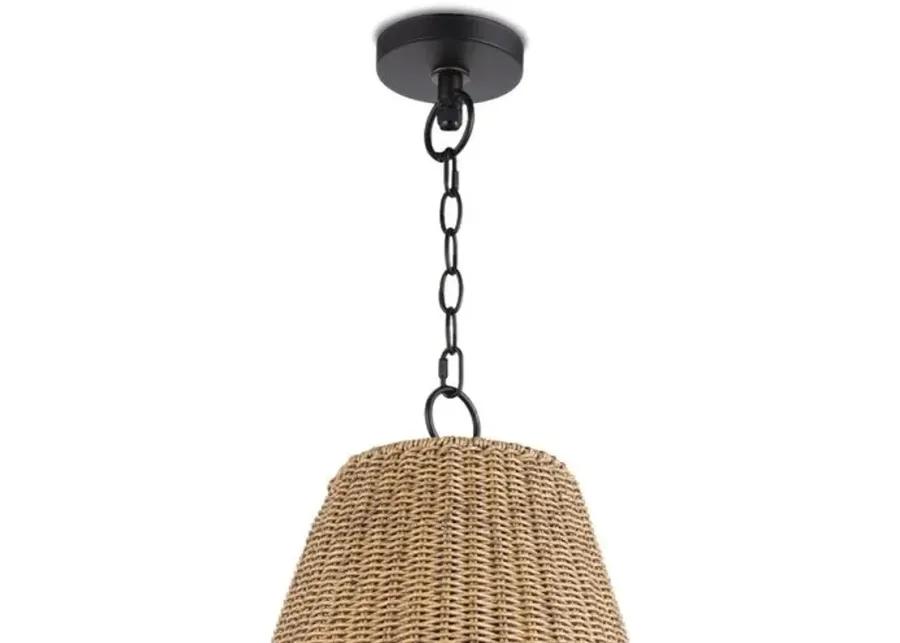 Coastal Living Summer Indoor/Outdoor Pendant - Weathered Natural Rattan - Regina Andrew - Beige