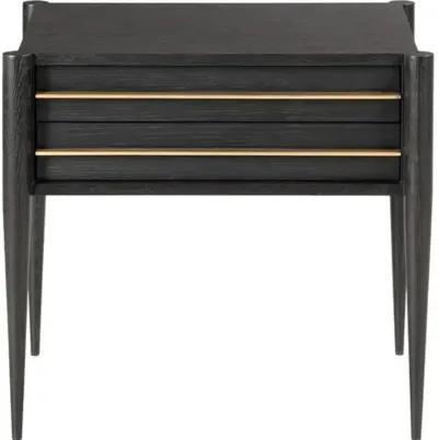 Archer Bedside Table - Black/Brass