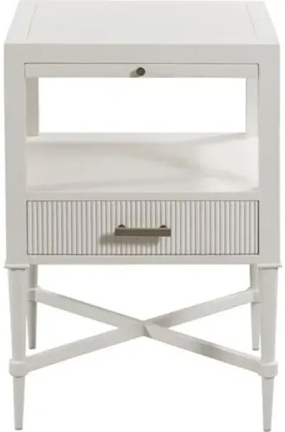 Melody Bedside Table - White Dove/Brass