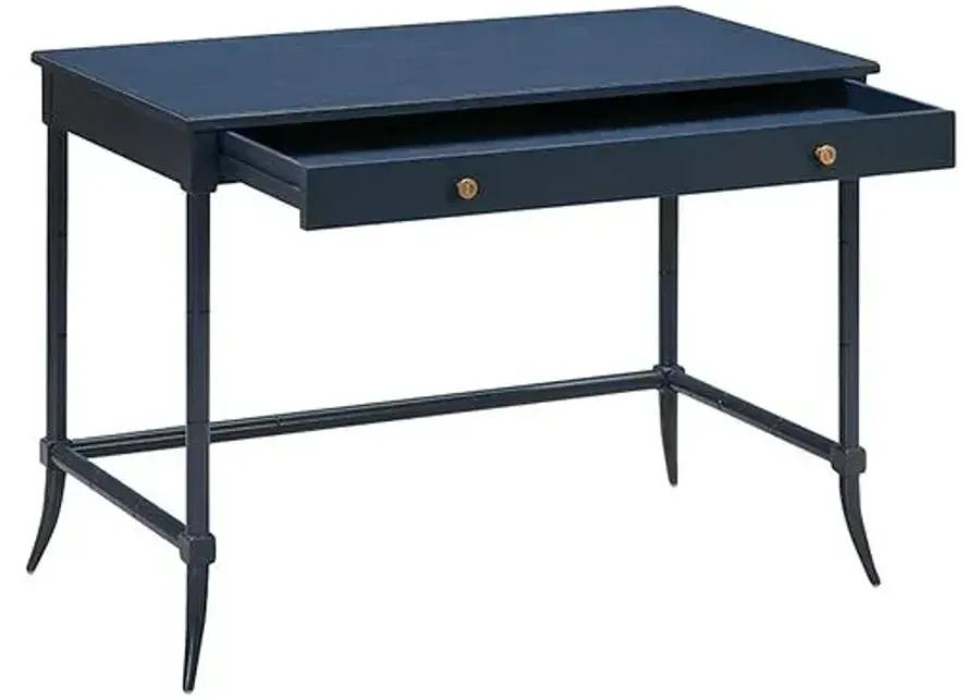 Constance Writing Table - Navy/Brass - Blue