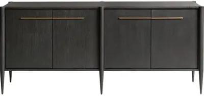 Archer Media Cabinet - Slate/Brass - Black