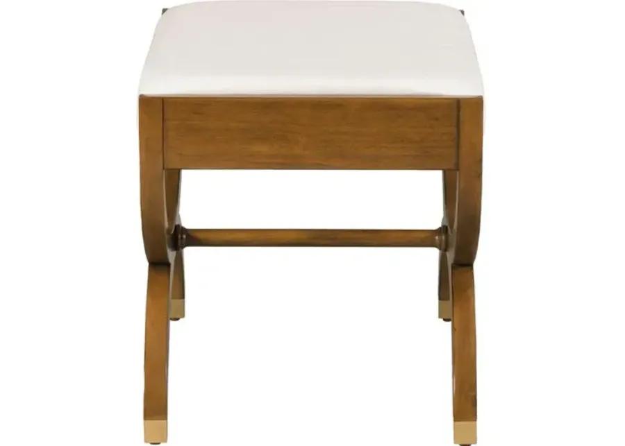 Noel Bench/Ottoman - Hazelnut/White - Brown