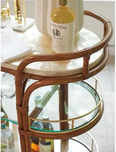 Palm Desert Toscana Rattan Mobile Bar Cart - Natural - Tommy Bahama - Brown