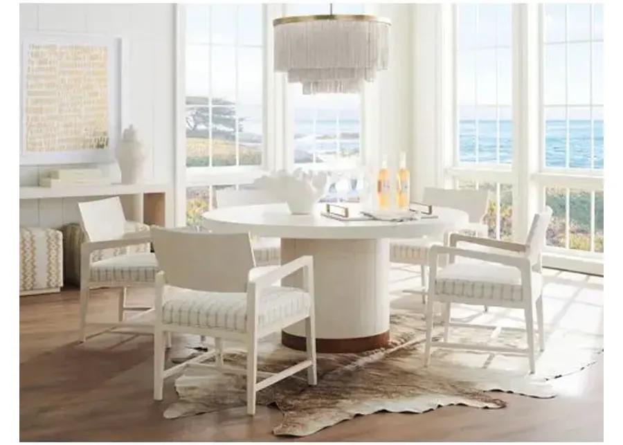 Carmel Ridgewood Dining Chair - Winter-White/Camel - Barclay Butera