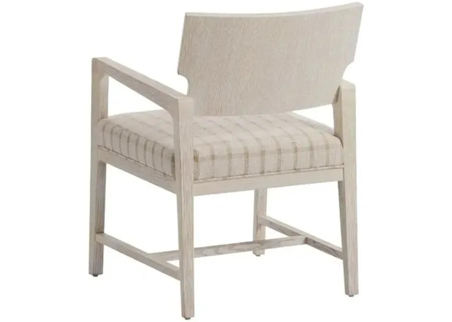 Carmel Ridgewood Dining Chair - Winter-White/Camel - Barclay Butera