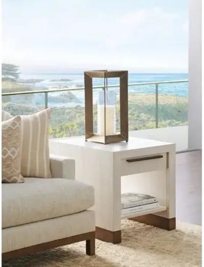 Carmel Huckleberry Drawer End Table - Winter-White - Barclay Butera