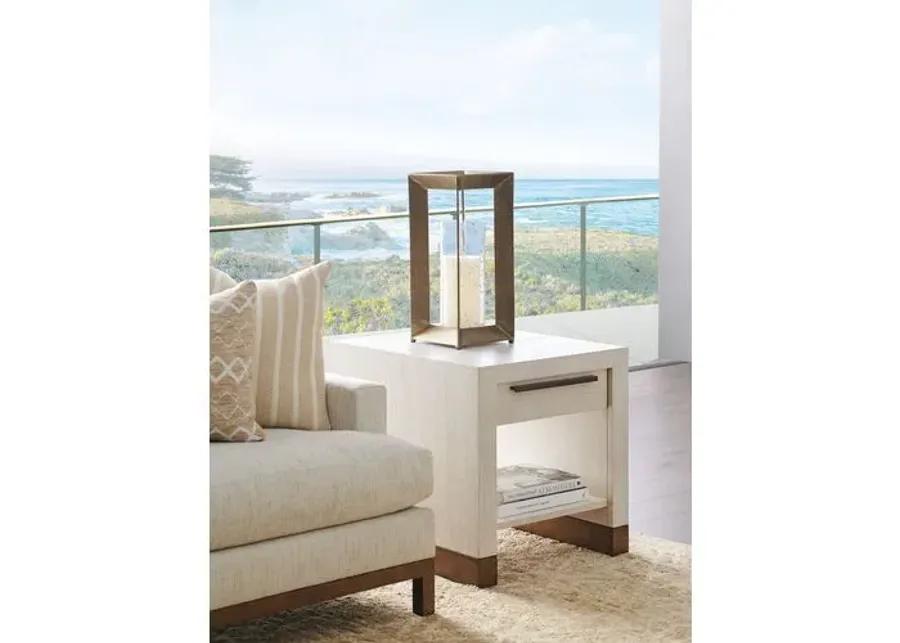 Carmel Huckleberry Drawer End Table - Winter-White - Barclay Butera