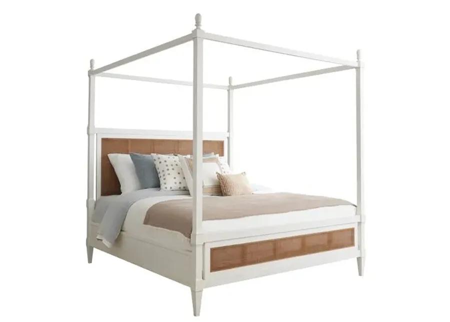 Laguna Strand Adjustable Poster Bed - White/Natural - Barclay Butera