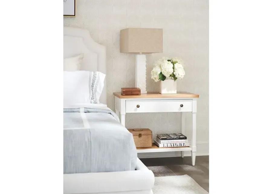 Laguna Aster Open Nightstand - White/Natural - Barclay Butera