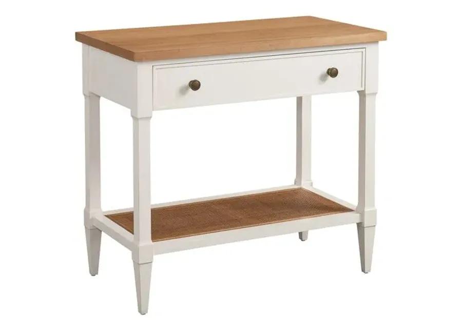 Laguna Aster Open Nightstand - White/Natural - Barclay Butera