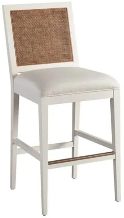 Laguna Cleo Barstool - White/Natural - Barclay Butera