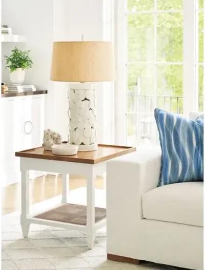 Laguna Temple End Table - Natural/White - Barclay Butera - Brown