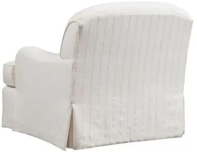 Woods Cove Upholstered Swivel Chair - Cream Stripe - Barclay Butera