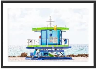 Miami Beach Lifeguard 30th Street - Miami Florida by Carly Tabak - Black