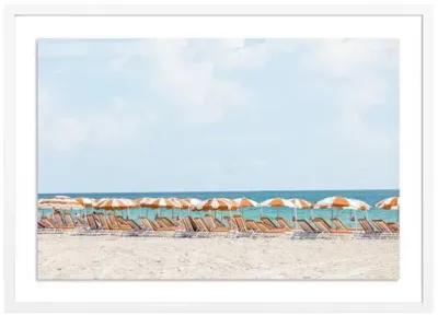 Yellow Umbrellas Miami Beach - Miami Beach - Florida by Carly Tabak - White