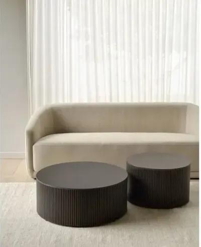 Roller Max Round Storage Coffee Table - Dark Brown - Ethnicraft