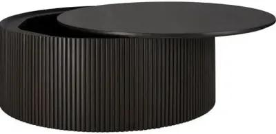 Roller Max Round Storage Coffee Table - Dark Brown - Ethnicraft