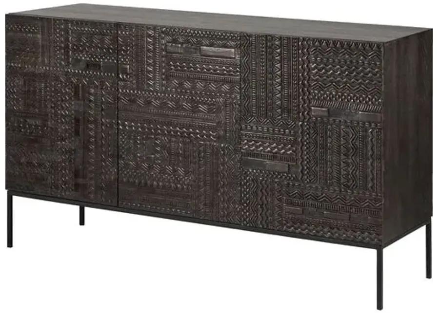 Tabwa Sideboard - Black 3 Doors - Ethnicraft