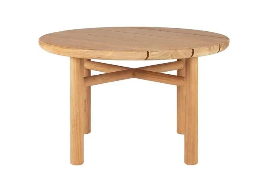 Quatro Round Outdoor Side Table - Teak - Ethnicraft - Brown