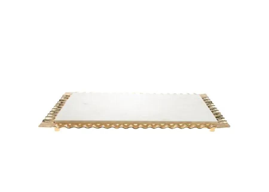 Ripple Marble Serving Tray - Square - Gold