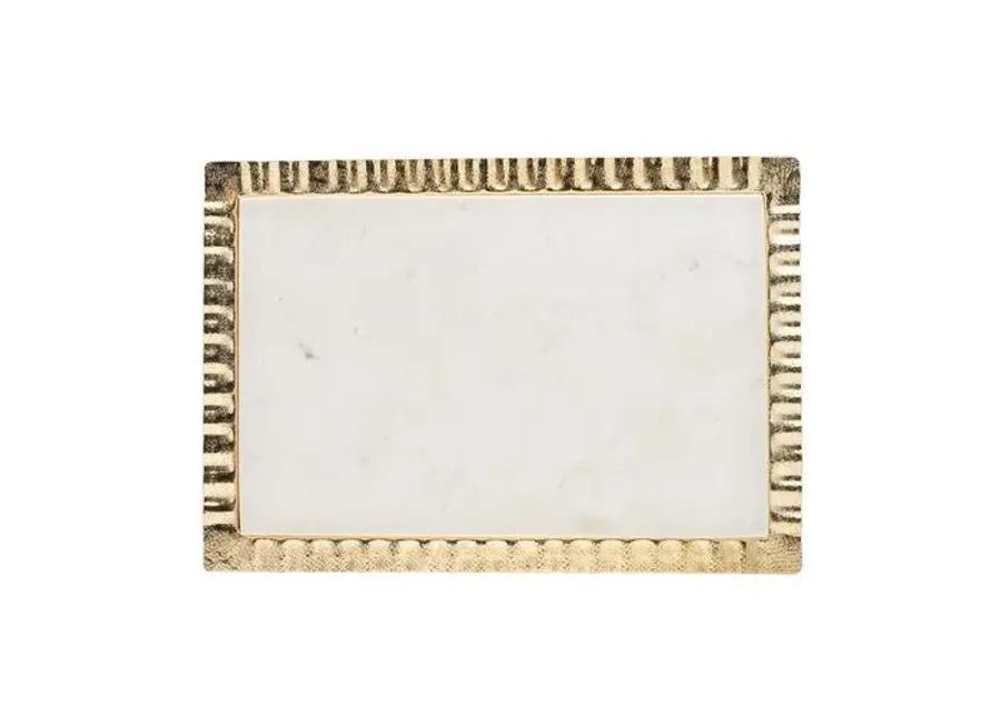 Ripple Marble Serving Tray - Square - Gold