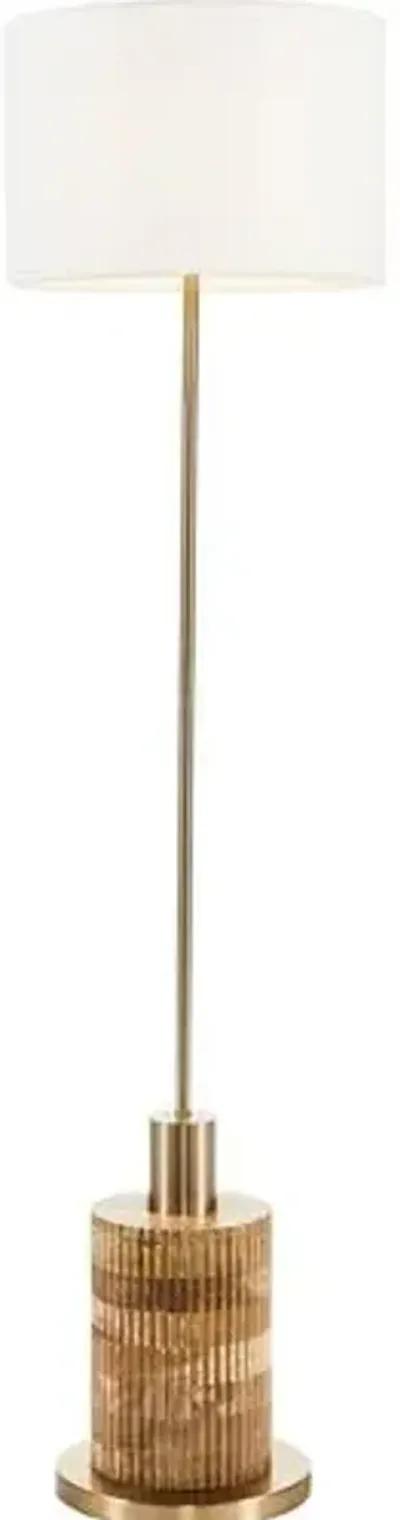 Hayden Floor Lamp - Natural/Gold