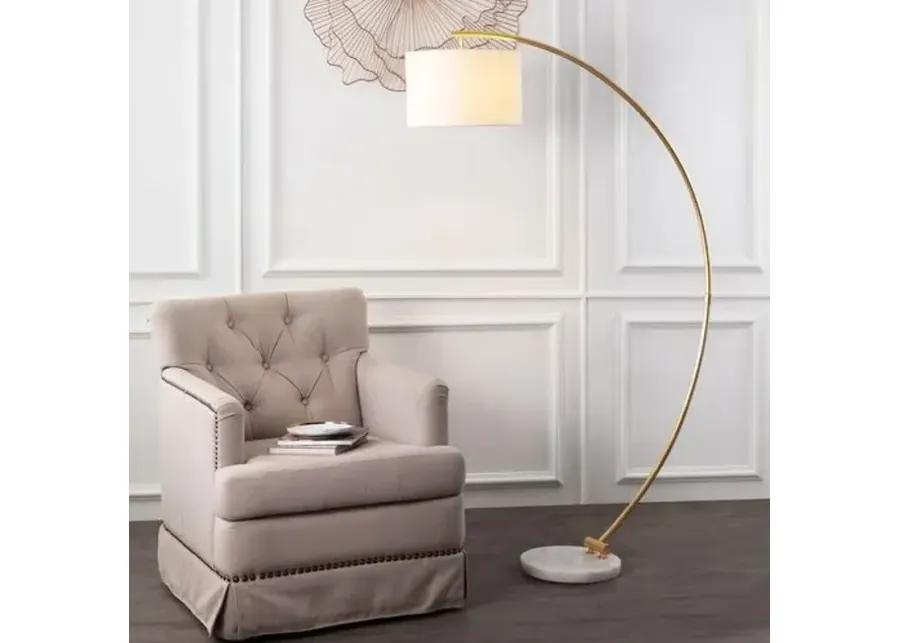 Maddie Marble Floor Lamp - Gold/White