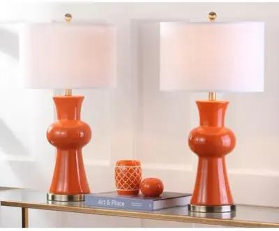 Set of 2 Nina Column Table Lamps - Orange