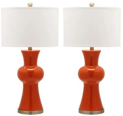 Set of 2 Nina Column Table Lamps - Orange