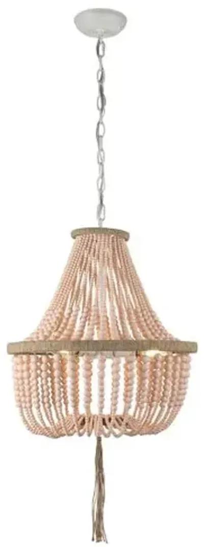 Lisa Beaded Pendant Lamp - Blush - Pink