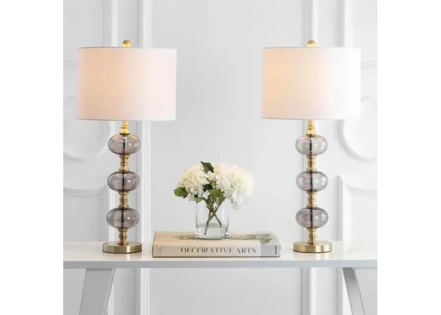 Set of 2 Morgan Table Lamps - Smoky Gray/Gold