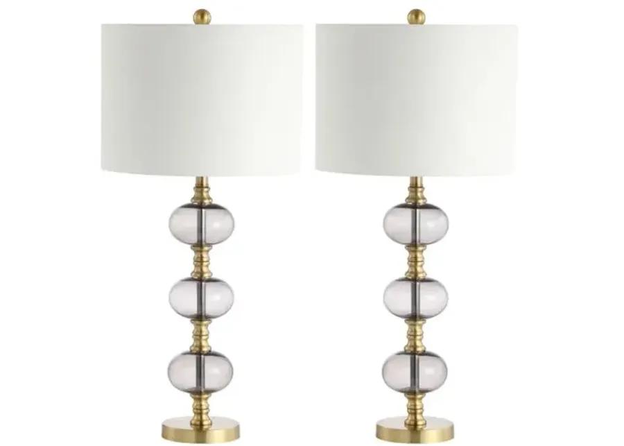 Set of 2 Morgan Table Lamps - Smoky Gray/Gold