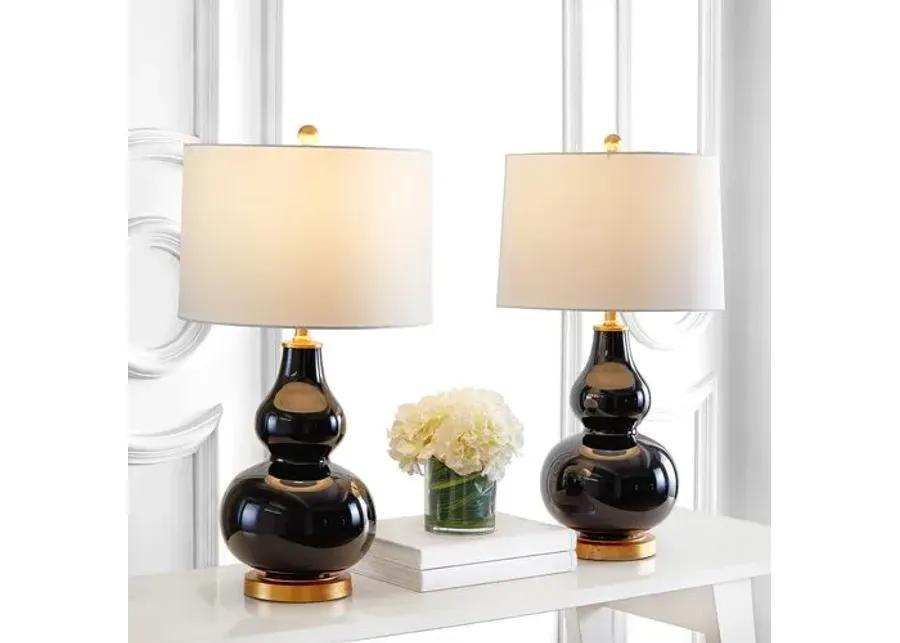 Set of 2 Addison Table Lamps - Black/Gold Leaf