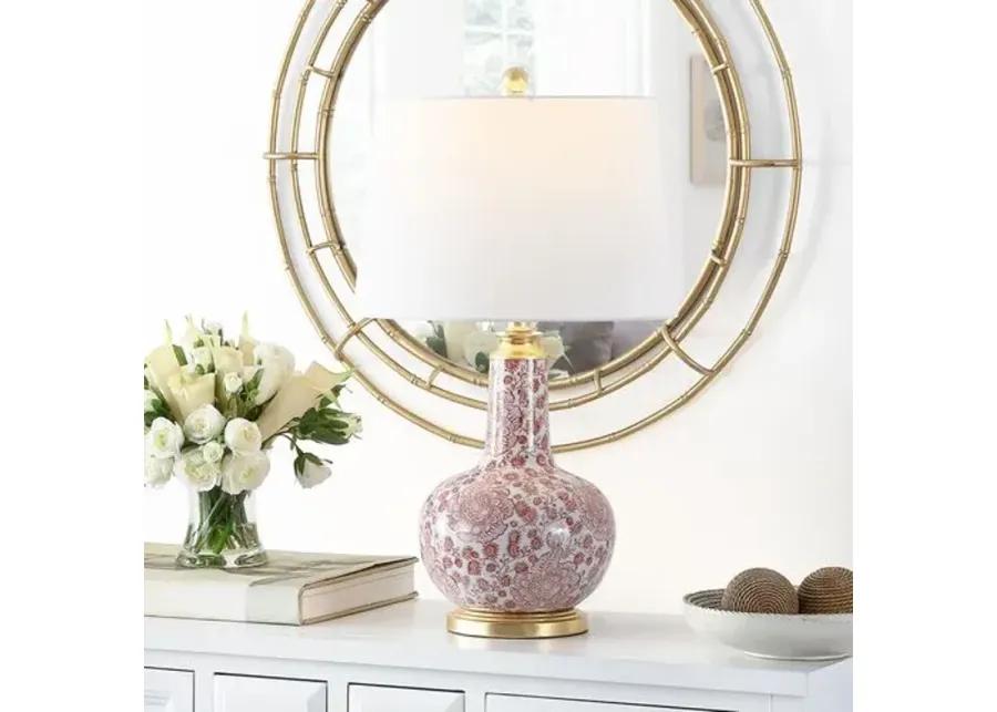 Laila Table Lamp - Red/White