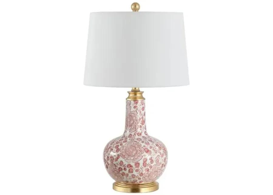 Laila Table Lamp - Red/White