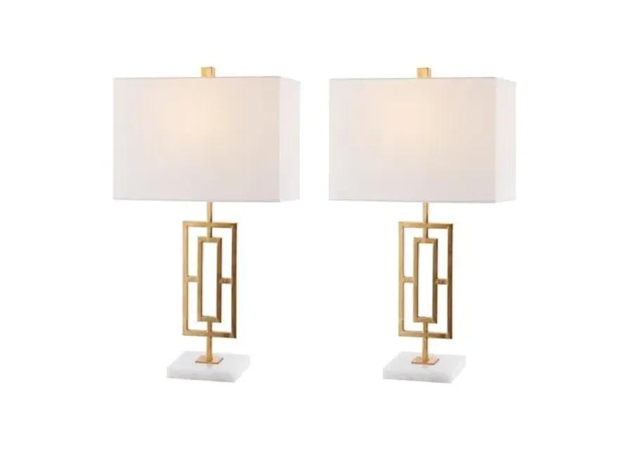 Set of 2 Yuri Marble Table Lamps - Gold Leaf