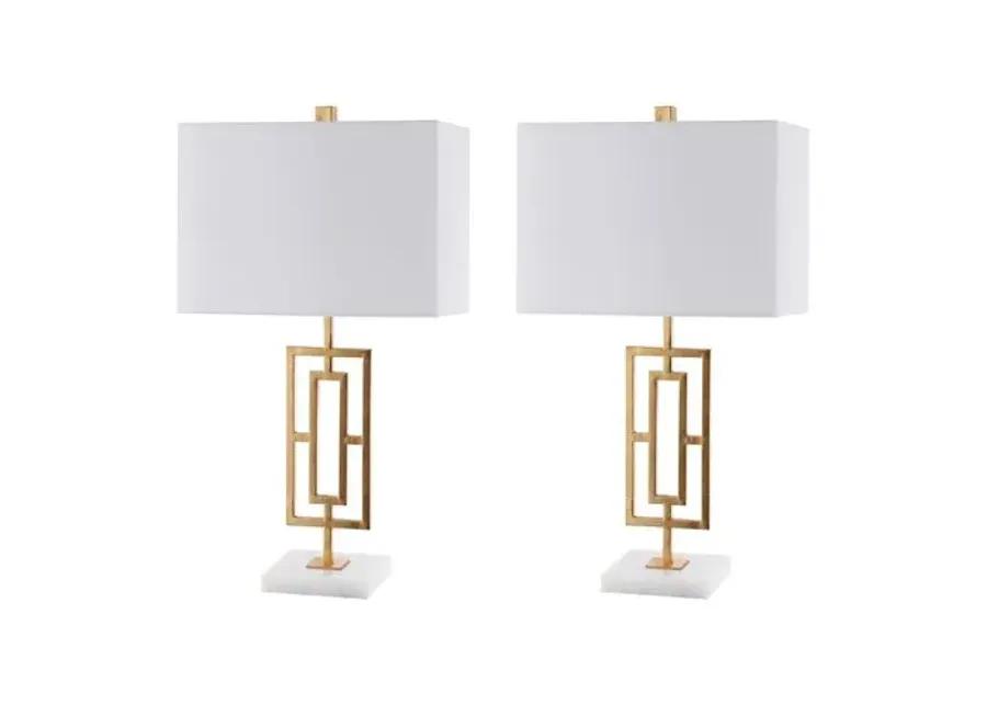 Set of 2 Yuri Marble Table Lamps - Gold Leaf