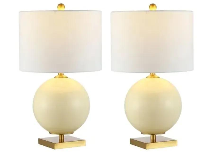 Set of 2 Alexis Table Lamps - Cream - Ivory