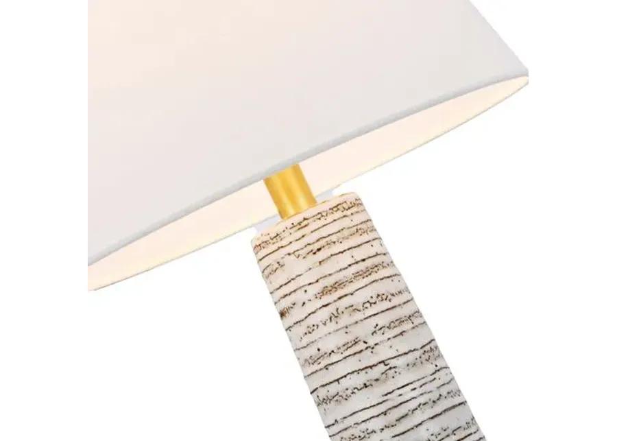 Visual Comfort - Gates Medium Column Table Lamp - Malt White Dust - Gray