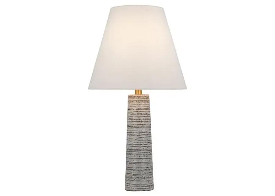 Visual Comfort - Gates Medium Column Table Lamp - Malt White Dust - Gray