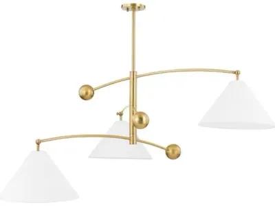 Birdie Chandelier - White/Aged Brass - Tali Roth for Mitzi - Gold