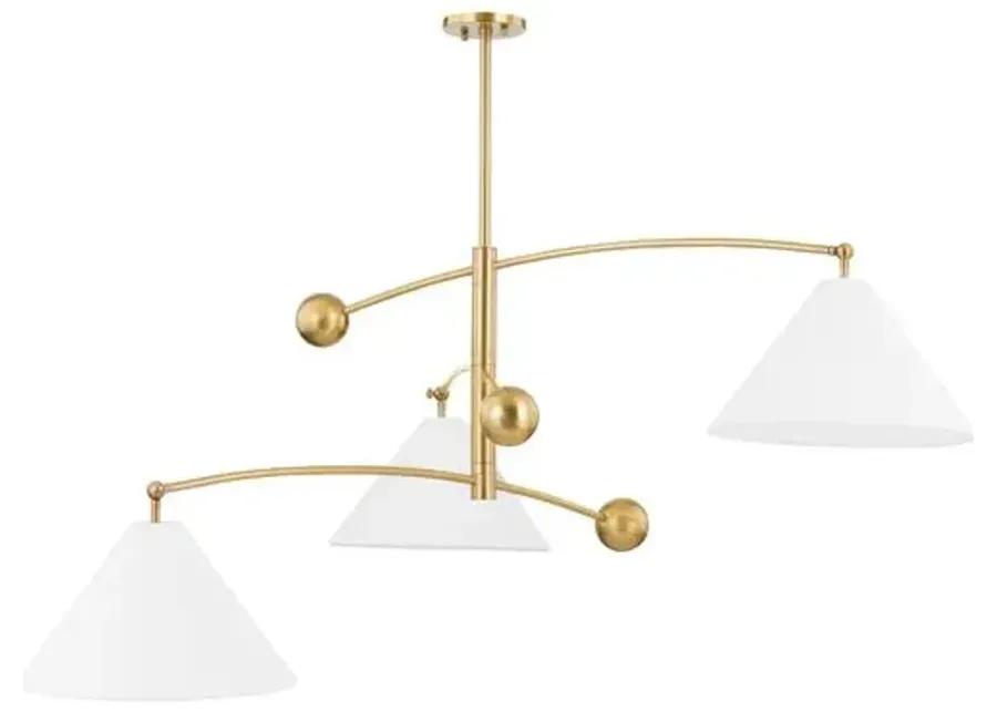 Birdie Chandelier - White/Aged Brass - Tali Roth for Mitzi - Gold