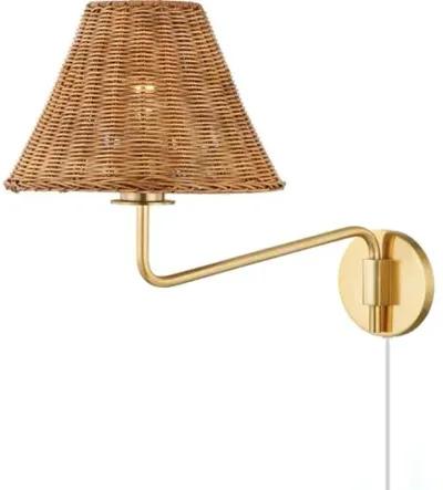 Issa Rattan Portable Wall Sconce - Tali Roth for Mitzi - Gold