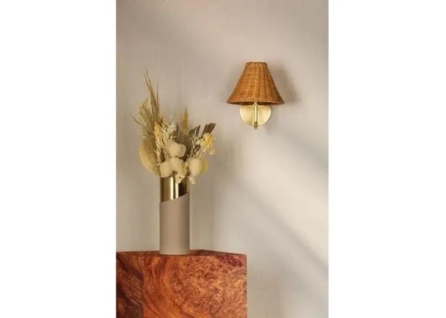 Issa Rattan Wall Sconce - Tali Roth for Mitzi - Gold