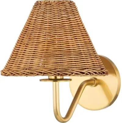 Issa Rattan Wall Sconce - Tali Roth for Mitzi - Gold