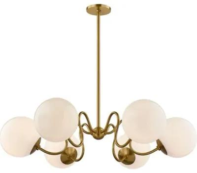 Havana 6-Light Chandelier - Aged Brass - Zio and Sons for Mitzi - Gold