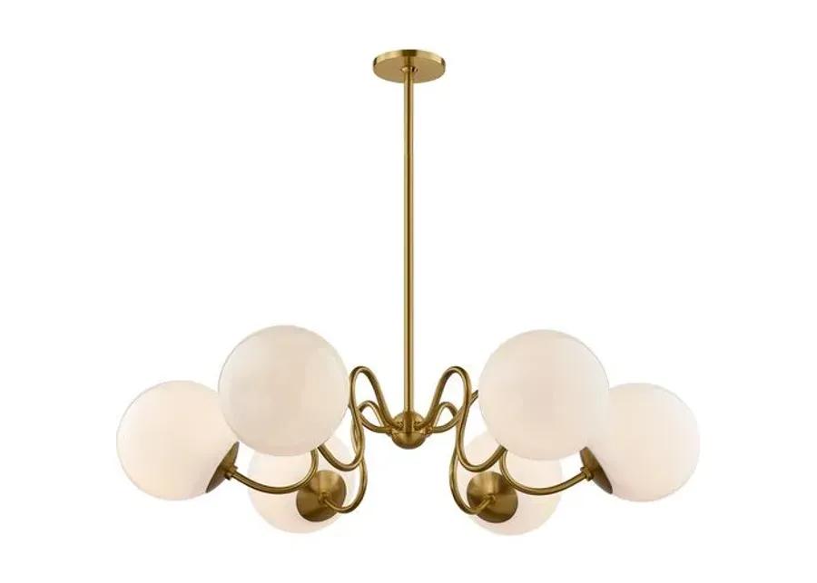 Havana 6-Light Chandelier - Aged Brass - Zio and Sons for Mitzi - Gold